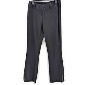 Banana Republic Martin Fit Wool Stretch Satin Trim Black Flare Pants Size 8